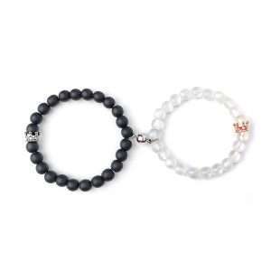 Pulsera de parejas queen king blanco negro
