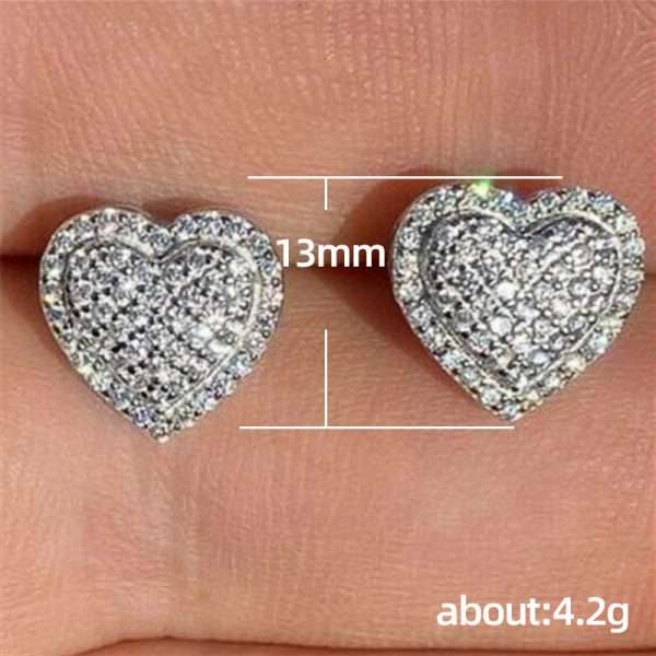 aretes corazon heart shapped zircon silver - Imagen 4