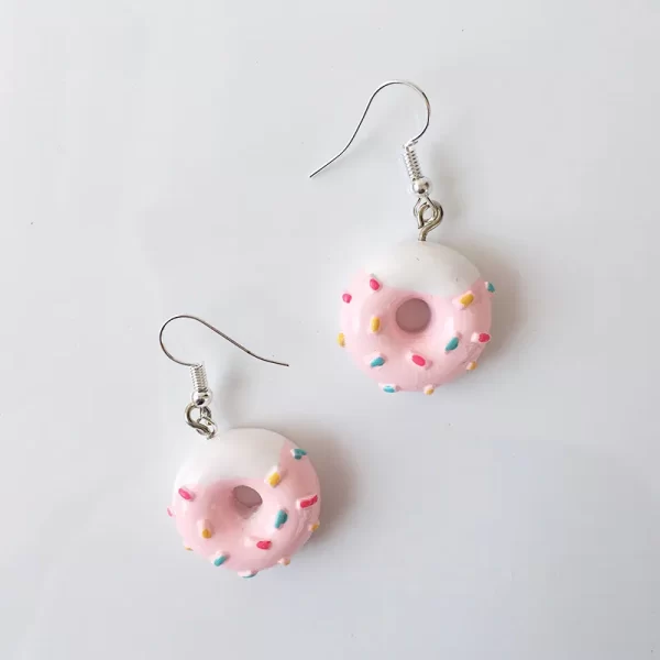 aretes donita rosada