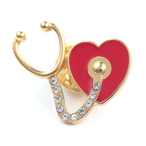 broche estetoscopio zircon
