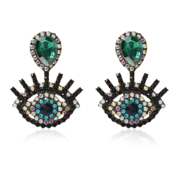 aretes ojo turco ocean green