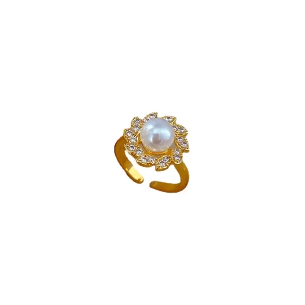 anillo flor de perla zircon - Imagen 2