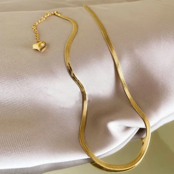 cadena choker acero dorada - Imagen 4