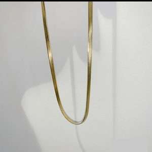 cadena choker acero dorada
