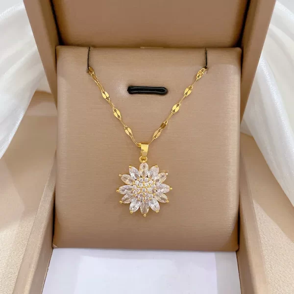 cadena Girasol golden white