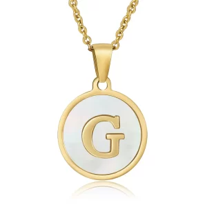 cadena letras round shell G