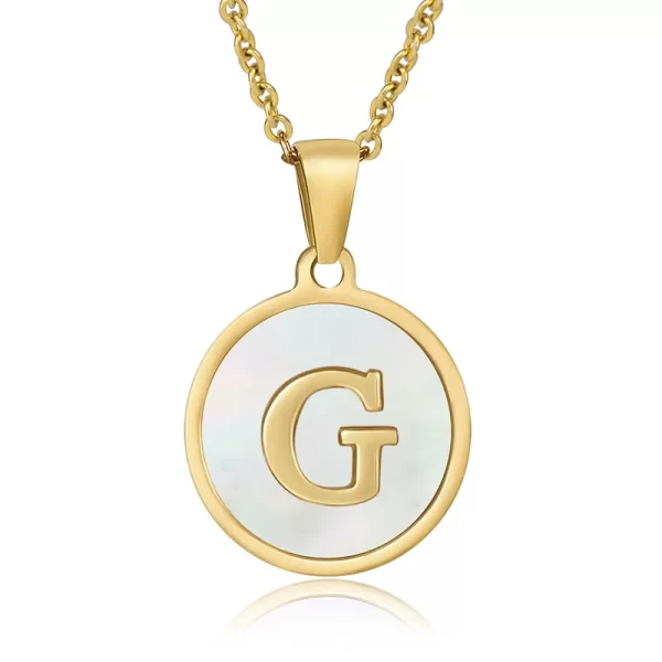 cadena letras round shell G