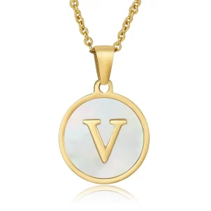 cadena letras round shell V