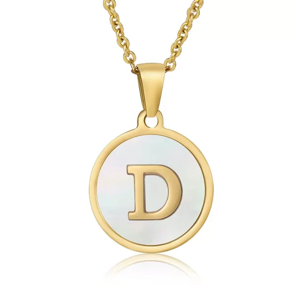 cadena letras round shell D