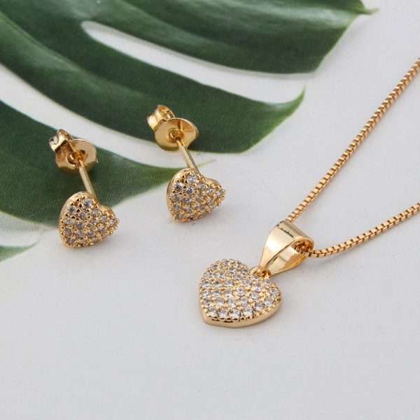 juego corazones gold plated zircon - Imagen 3
