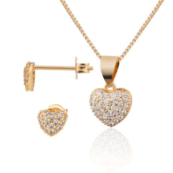 juego corazones gold plated zircon - Imagen 4
