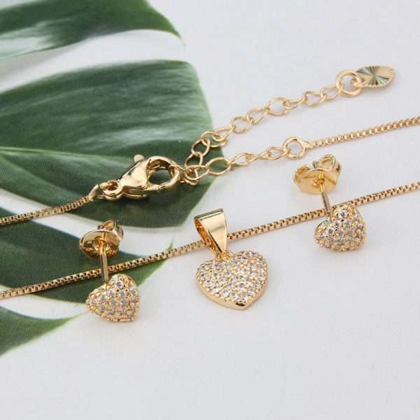 juego corazones gold plated zircon - Imagen 2