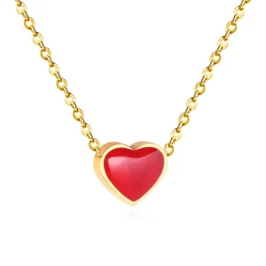 cadena corazoncito rojo steel