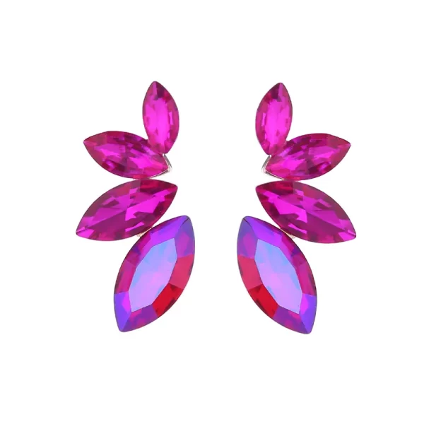 aretes hojas fucsia