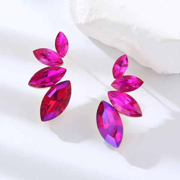 aretes hojas fucsia - Imagen 2