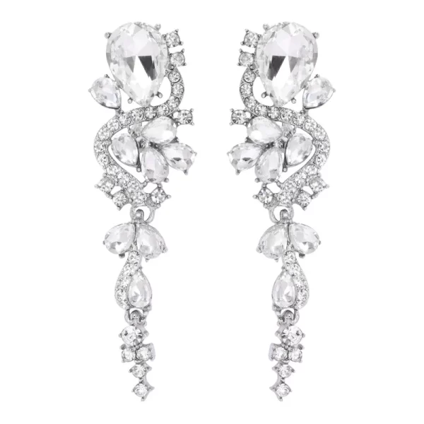aretes gotas de agua blanco plata