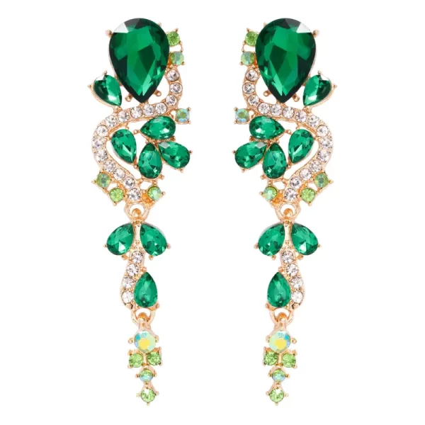aretes gotas de agua verdes
