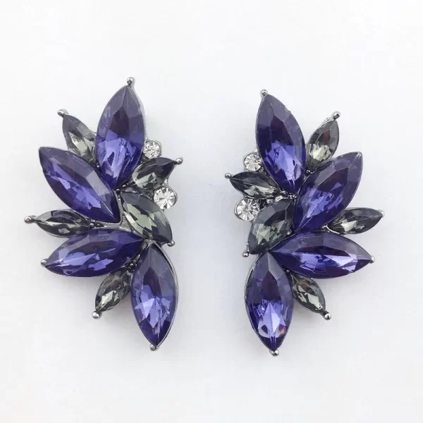 aretes hojas olive morado azulado