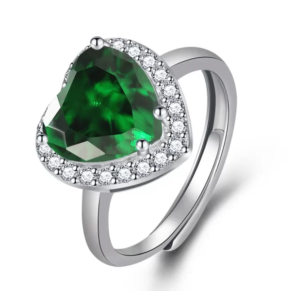 anillo corazon verde
