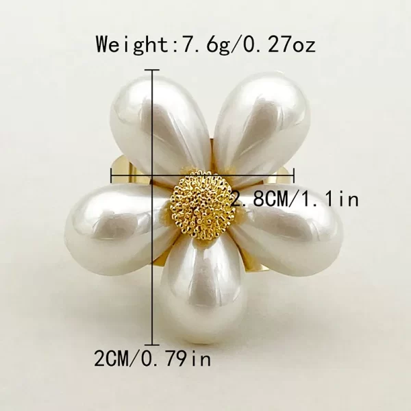 anillo pearl flower margarita - Imagen 3