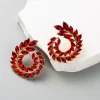 aretes hojas romanas rojas - Imagen 3