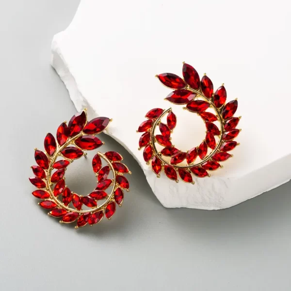 aretes hojas romanas rojas - Imagen 3