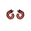 aretes hojas romanas rojas