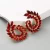 aretes hojas romanas rojas - Imagen 2