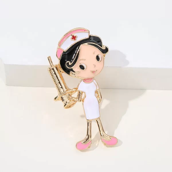broche enfermera black hair