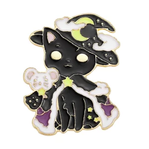 broche Molly cat magic negro