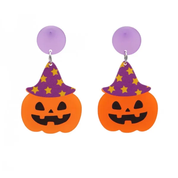 aretes calabaza halloween morada