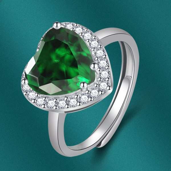 anillo corazon verde - Imagen 2