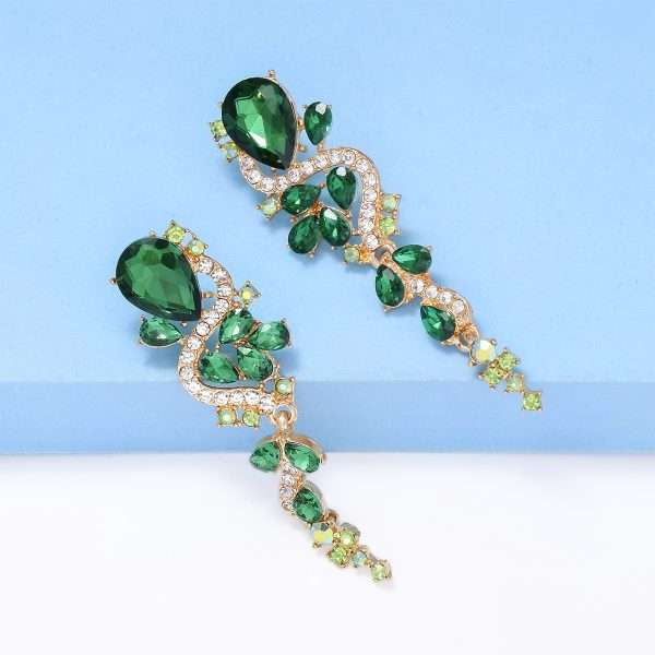 aretes gotas de agua verdes - Imagen 2