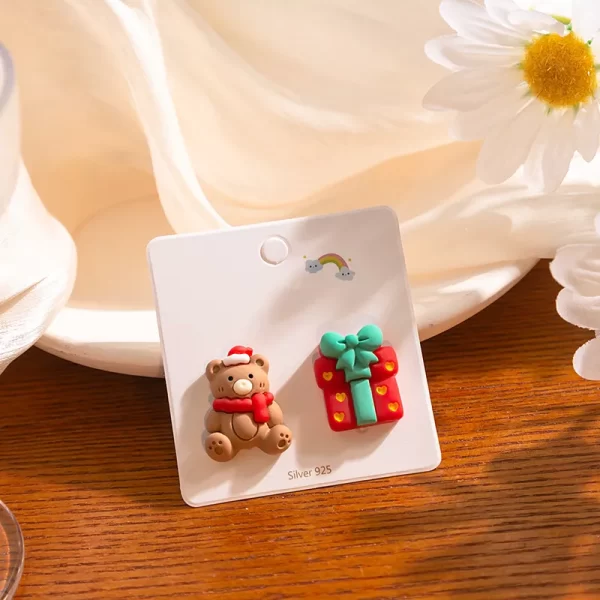 aretes xmas osito regalo