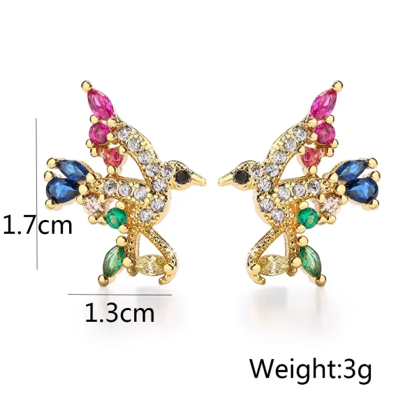 aretes colibri colorful - Imagen 2