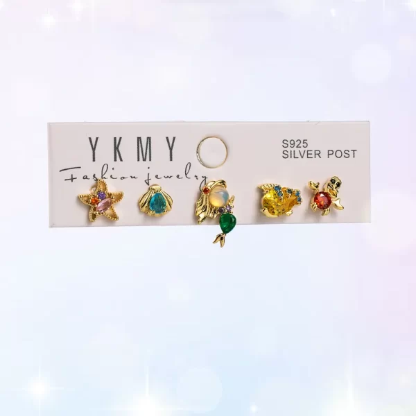 aretes party rings sirenita ear studs