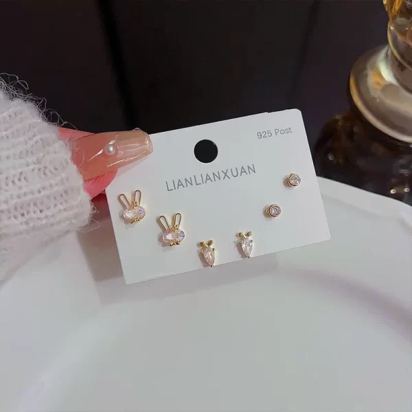 aretes party rings bunny zircon