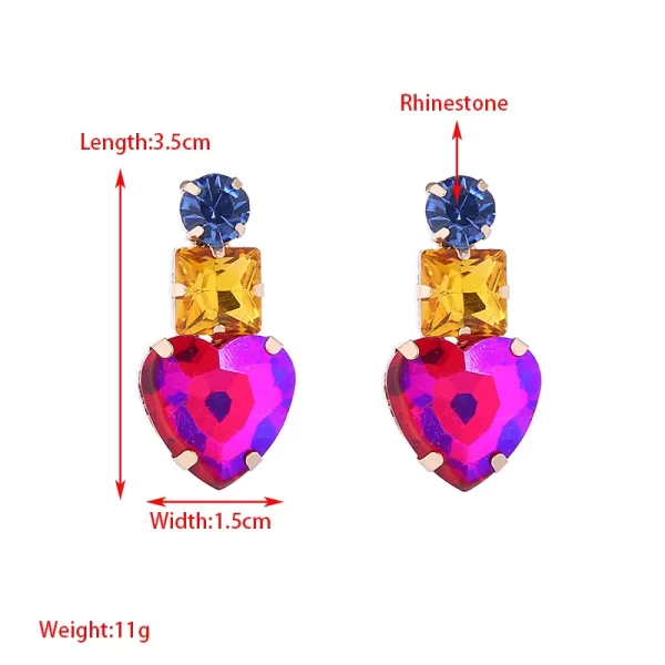 aretes corazones tornasol fucsia - Imagen 3