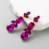 aretes olive rhinestones fucsia - Imagen 3