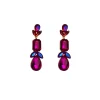 aretes olive rhinestones fucsia