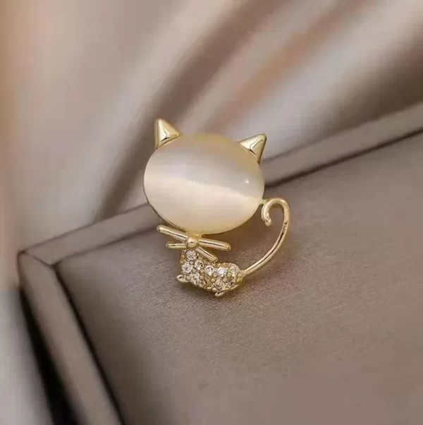 broche Molly cat madre perla