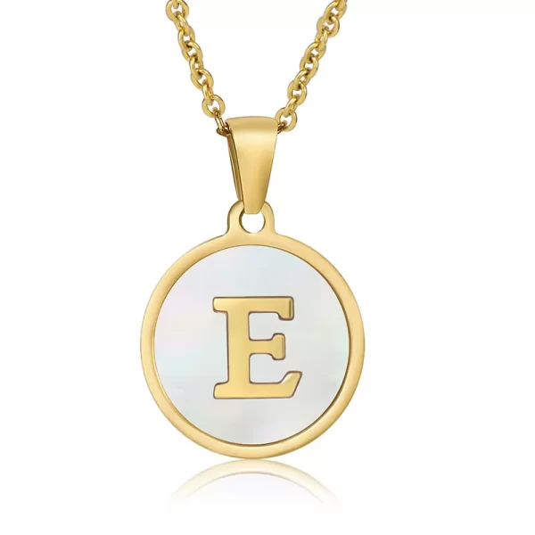 cadena letras round shell E