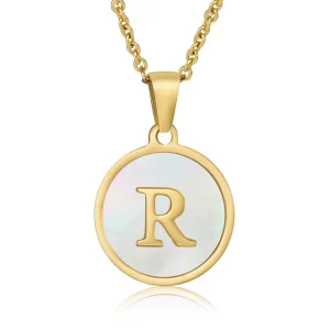 cadena letras round shell R
