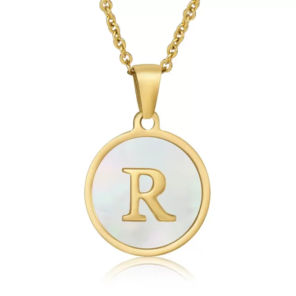 cadena letras round shell R