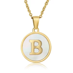 cadena letras round shell B