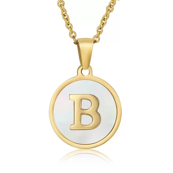 cadena letras round shell B