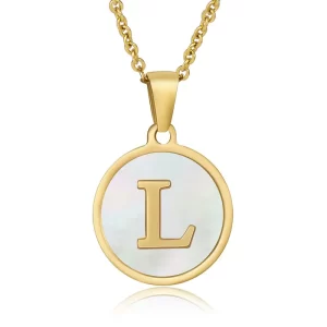 cadena letras round shell L
