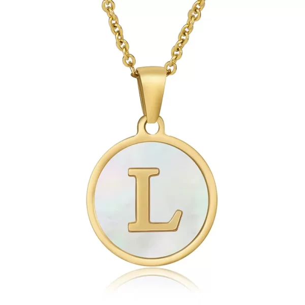 cadena letras round shell L