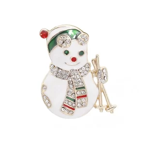 broche xmas snowman ski