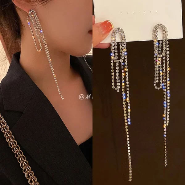 aretes lace silver rhinestones